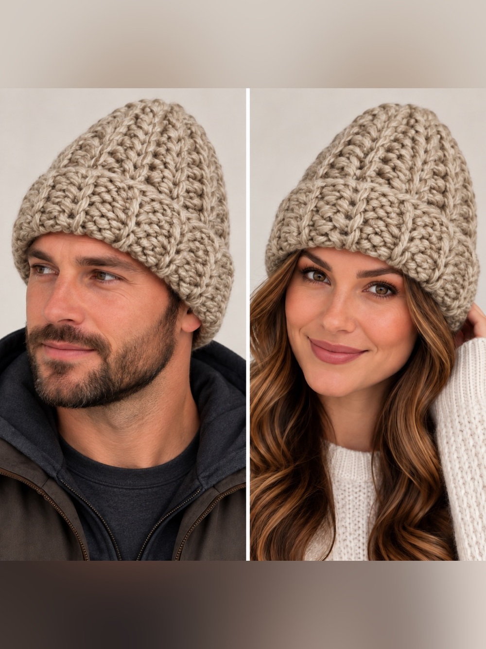 Handmade cozy chunky knit beanie